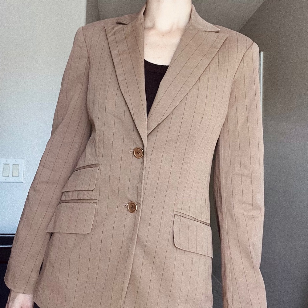Pinstripe blazer suit jacket - Picture 3 of 8